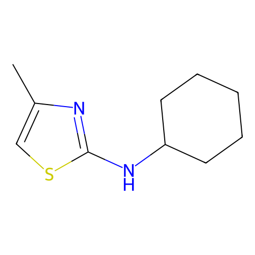 N-cyclohexyl-4-methyl-2-Thiazolamine structure