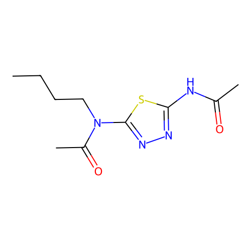 N-(5-Acetamido-1,3,4-thiadiazol-2-YL)-N-butyl-acetamide structure