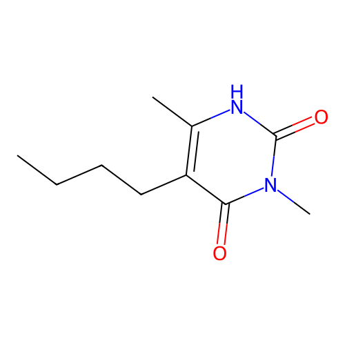 Uracil, 5-butyl-3,6-dimethyl- structure