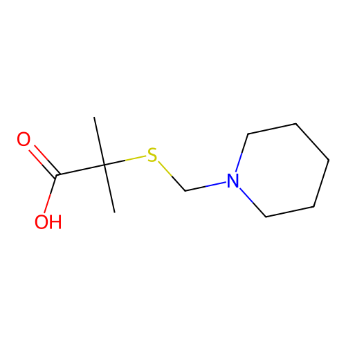 Propionic acid, 2-methyl-2-((piperidinomethyl)thio)- structure