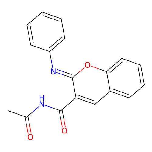 (Z)-N-acetyl-2-(phenylimino)-2H-chromene-3-carboxamide structure