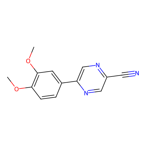 Pyrazinecarbonitrile, 5-(3,4-dimethoxyphenyl)- structure