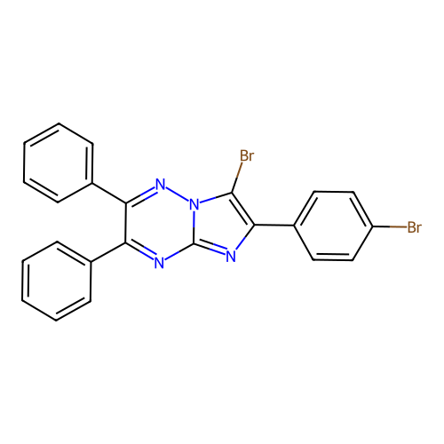 7-Bromo-6-(4-bromophenyl)-2,3-diphenylimidazo[1,2-b][1,2,4]triazine structure