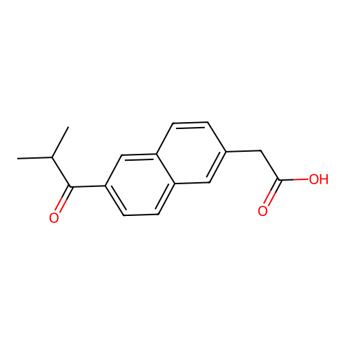2-Naphthaleneacetic acid, 6-(2-methyl-1-oxopropyl)- structure