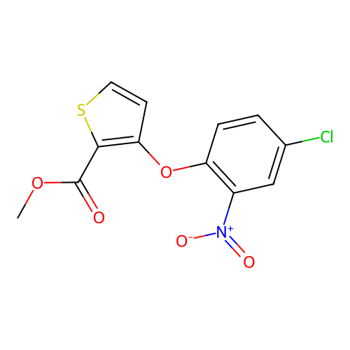 Methyl 3-(4-chloro-2-nitrophenoxy)thiophene-2-carboxylate structure