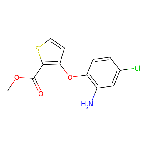 Methyl 3-(2-amino-4-chlorophenoxy)thiophene-2-carboxylate structure