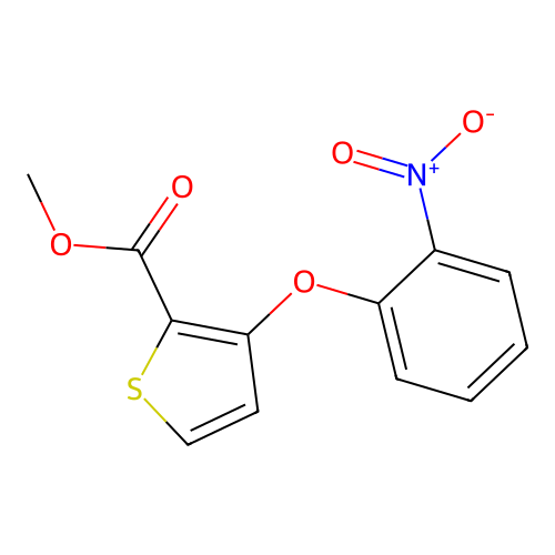 Methyl 3-(2-nitrophenoxy)-2-thiophenecarboxylate structure