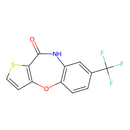 7-(trifluoromethyl)-5H-thieno[3,2-b][1,5]benzoxazepin-4-one structure