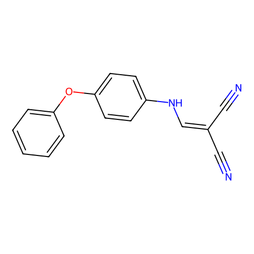 (((4-Phenoxyphenyl)amino)methylene)methane-1,1-dicarbonitrile structure