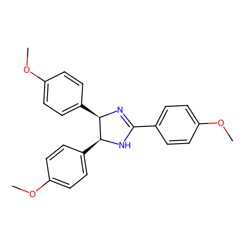 (4R,5S)-2,4,5-tris(4-methoxyphenyl)-4,5-dihydro-1H-imidazole structure