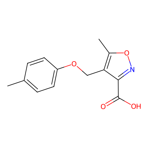 5-Methyl-4-[(4-methylphenoxy)methyl]isoxazole-3-carboxylic acid structure