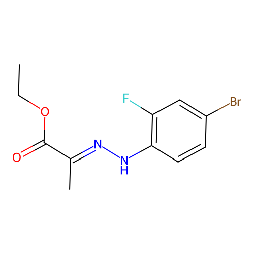 Ethyl (2E)-2-[(4-bromo-2-fluorophenyl)hydrazono]propanoate structure
