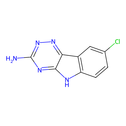 8-Chloro-5H-1,2,4-triazino(5,6-b)indol-3-amine structure