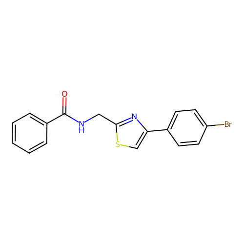 N-{[4-(4-bromophenyl)-1,3-thiazol-2-yl]methyl}benzamide structure