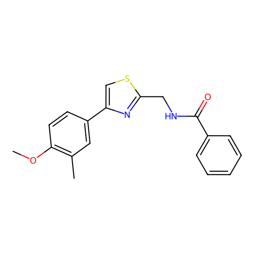 N-{[4-(4-methoxy-3-methylphenyl)-1,3-thiazol-2-yl]methyl}benzamide structure