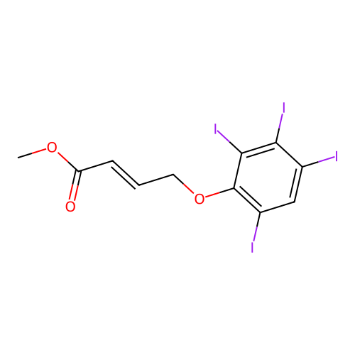Crotonic acid, 4-(2,3,4,6-tetraiodophenoxy)-, methyl ester structure