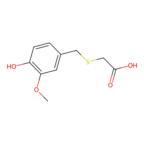 {[(4-Hydroxy-3-methoxyphenyl)methyl]sulfanyl}acetic acid structure