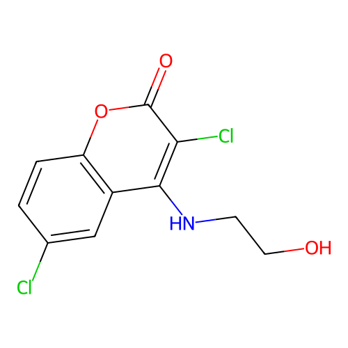 3,6-Dichloro-4-(2-hydroxyethylamino)chromen-2-one structure