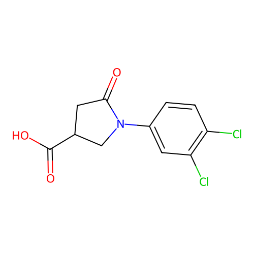 1-(3,4-Dichlorophenyl)-2-oxopyrrolidine-4-carboxylic acid structure