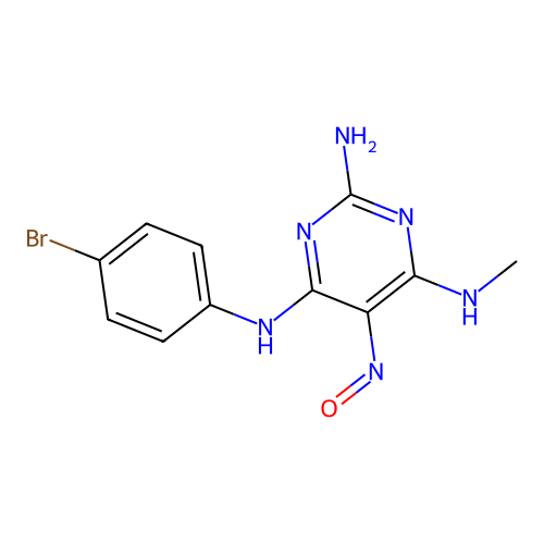 4-N-(4-bromophenyl)-6-N-methyl-5-nitrosopyrimidine-2,4,6-triamine structure