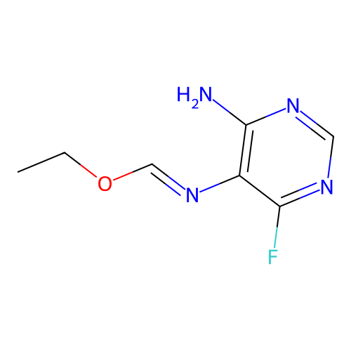 ethyl N-(4-amino-6-fluoropyrimidin-5-yl)methanimidate structure