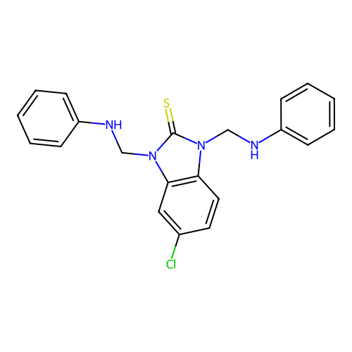 2H-Benzimidazole-2-thione, 5-chloro-1,3-dihydro-1,3-bis((phenylamino)methyl)- structure