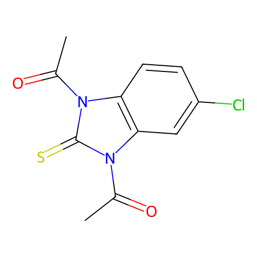 2H-Benzimidazole-2-thione, 1,3-diacetyl-5-chloro-1,3-dihydro- structure