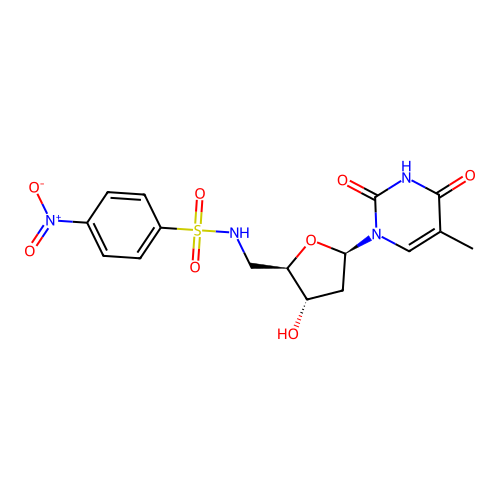 Thymidine, 5'-deoxy-5'-[[(4-nitrophenyl)sulfonyl]amino]- structure