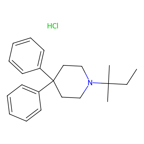 Piperidine, 1-(1,1-dimethylpropyl)-4,4-diphenyl-, hydrochloride structure