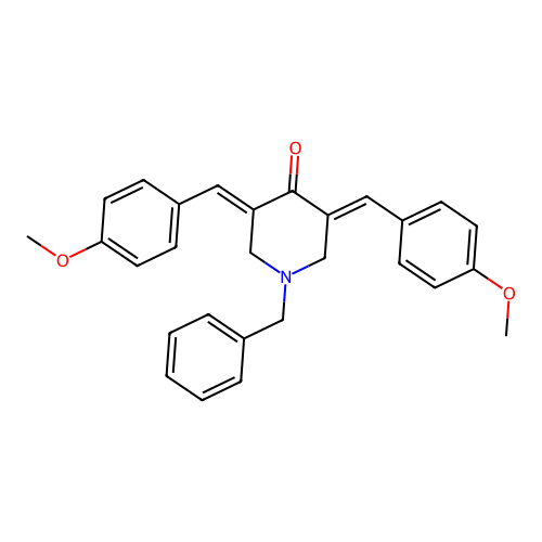 (3E,5E)-3,5-Bis[(4-methoxyphenyl)methylene]-1-(phenylmethyl)-4-piperidinone structure