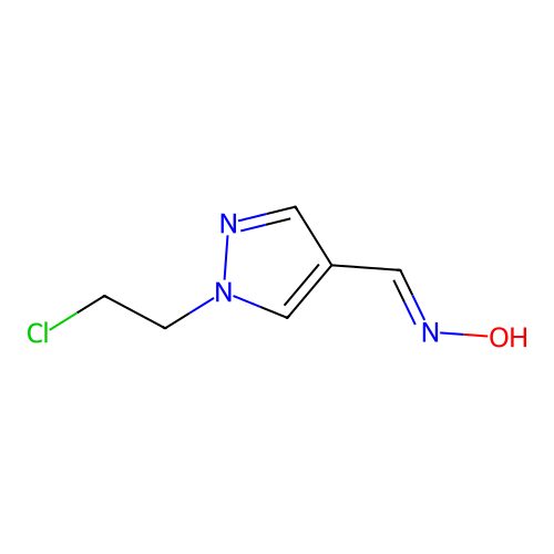 N-[[1-(2-chloroethyl)pyrazol-4-yl]methylidene]hydroxylamine structure