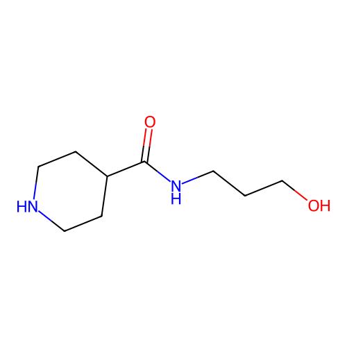 N-(3-hydroxypropyl)piperidine-4-carboxamide structure