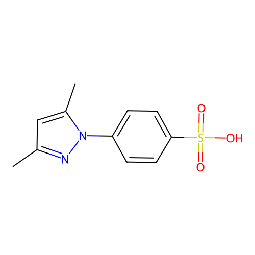 4-(3,5-dimethyl-1H-pyrazol-1-yl)benzene-1-sulfonic acid structure