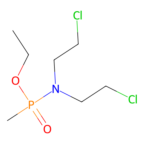 ethyl N,N-bis(2-chloroethyl)-P-methylphosphonamidate structure