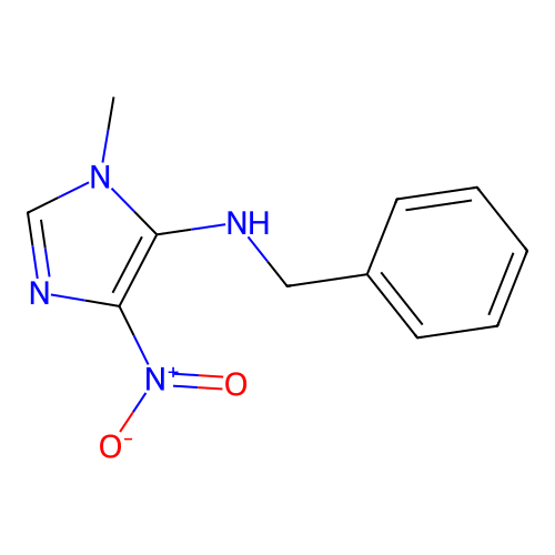 1H-Imidazol-5-amine, 1-methyl-4-nitro-N-(phenylmethyl)- structure
