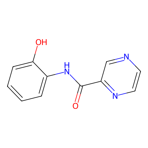 N-(2-hydroxyphenyl)-2-pyrazinecarboxamide structure