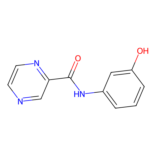 N-(3-hydroxyphenyl)pyrazine-2-carboxamide structure