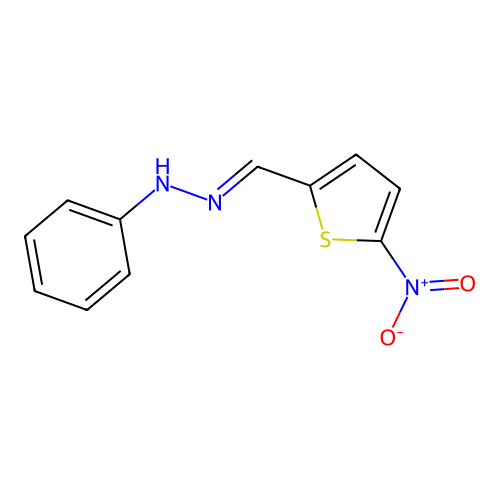 N-[(5-nitrothiophen-2-yl)methylideneamino]aniline structure