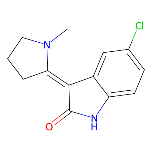 5-chloro-3-(1-methylpyrrolidin-2-ylidene)-1H-indol-2-one structure