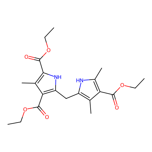 diethyl 5-[(4-ethoxycarbonyl-3,5-dimethyl-1H-pyrrol-2-yl)met structure