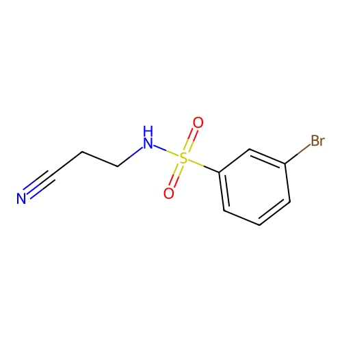 3-bromo-N-(2-cyanoethyl)benzenesulfonamide structure
