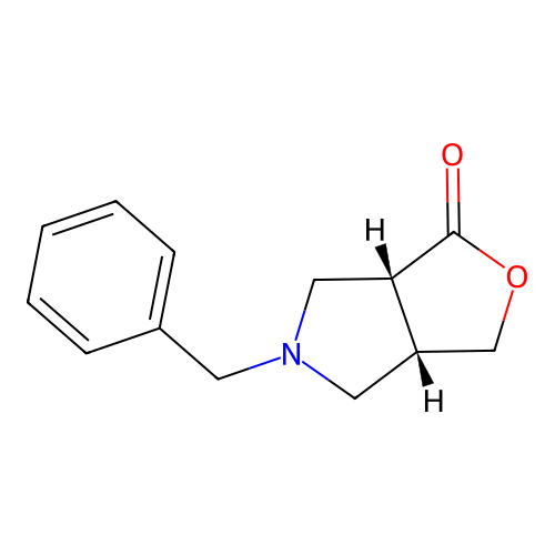 rac-(3aR,6aS)-5-benzyl-hexahydro-1H-furo[3,4-c]pyrrol-1-one structure