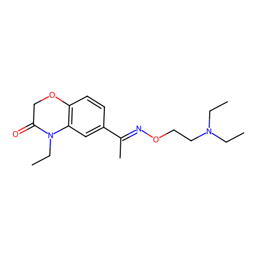 2H-1,4-Benzoxazin-3(4H)-one, 6-(1-((2-(diethylamino)ethoxy)imino)ethyl)-4-ethyl- structure