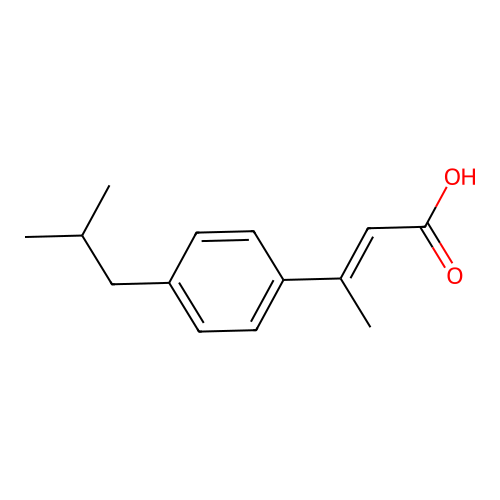 3-[4-(2-methylpropyl)phenyl]but-2-enoic Acid structure
