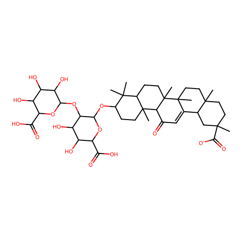 3-[(2-O-hexopyranuronosylhexopyranuronosyl)oxy]-11-oxoolean-12-en-29-oate structure