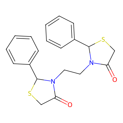4-Thiazolidinone, 3,3'-(1,2-ethanediyl)bis[2-phenyl- structure