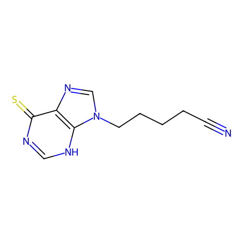 5-(6-Sulfanylidene-3,6-dihydro-9H-purin-9-yl)pentanenitrile structure