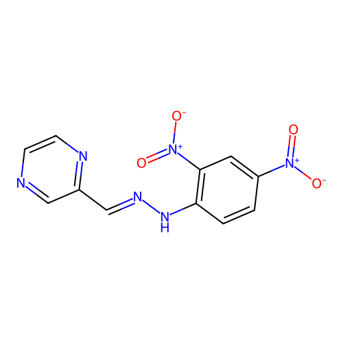 2,4-dinitro-N-(pyrazin-2-ylmethylideneamino)aniline structure