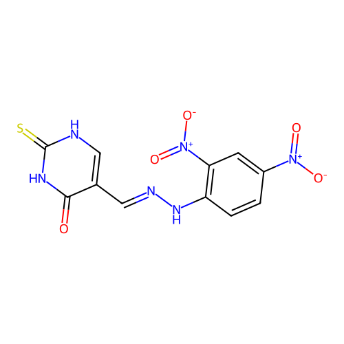 (5E)-5-[[2-(2,4-dinitrophenyl)hydrazinyl]methylidene]-2-sulf structure