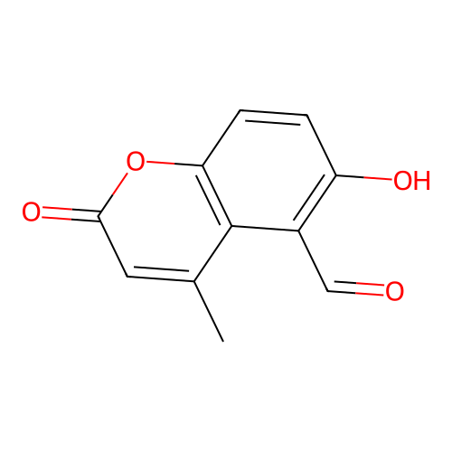 6-hydroxy-4-methyl-2-oxo-2H-chromene-5-carbaldehyde structure
